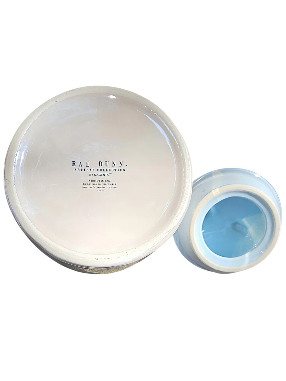Rae Dunn Artisan Collection Blue Iridescent Holiday Christmas Cookie Canister